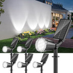 6 Pack Bright Solar Spot Lights Outdoor Cool White, 1000LM Adjustable Solar Lights Outdoor Waterproof, 2-in-1 Solar Powered Spotlights Landscape Lighting for Garden, Yard, Pathway, Tree, Flag by BONLION