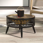 LXLZYXSF Outside Fire Pit Bowl with Table Top, Living Room Coffee Table, Wood Burning Fire Basin for Camping, BBQ, Travel, Bonfire Party, Picnic (Color : B, Size : 52.5cm/20.6inch Wide) - Image 7