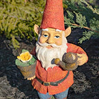 Zaer Ltd. Classic Spring Gnome Garden Statue in Assorted Styles (Gnome with Flower Pot) - Image 3