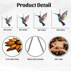 Colorful Hummingbird Acrylic Suncatcher - Image 2