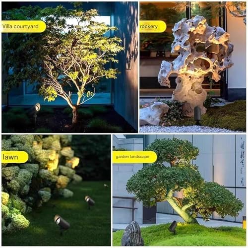 Building Exterior Wall Projector Light ，Ground-Mounted Insert， LED Beam Narrow Spotlights, IP66 Waterproof，COB Aluminum Spot Light for House Tree Garden Yard Uplighting(C- Warm White) - Image 6