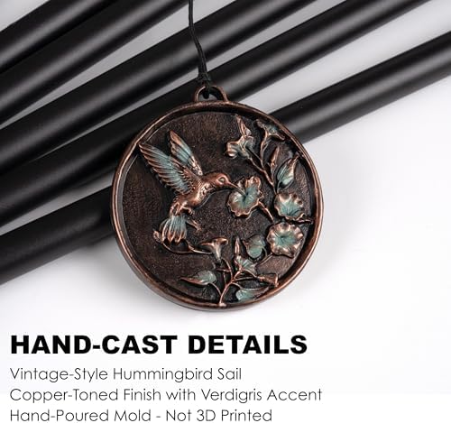 Vanquer Vintage Wind Chimes for Outside Deep Tone - 34'' Wind Chimes Outdoor Clearance, Windchimes Outdoors, Memorial Wind Chimes, Sympathy Gift, Patio, Home Décor, Vintage Black (34" Hummingbird - A) - Image 4