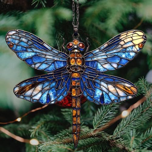 Vivid Dragonfly Tiffany Mosaic Acrylic Suncatcher - Image 4