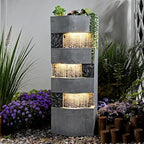 Sunlinua 40H Modern Indoor/Outdoor Water Fountain with 4 Tiers by Sunlinua
