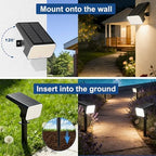 LANSOW Solar Spot Lights Outdoor Waterproof IP65, (2 Pack/90 LED/4 Modes) Solar Landscape Spotlights, 2-in-1 Solar Powered Flood Lights for Yard Garden Pathway Outside Tree, Auto ON/Off(Warm White) - Image 6