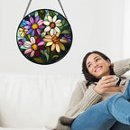 Colorful Garden Flowers Stained Glass Window Hanging Suncatcher Gifts 9.8" - Image 4