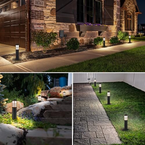 SUNVIE All-in-One LED Landscape Lighting Kit, 8-Pack Low Voltage Pathway Lights with Transformer and 100FT 16/2 AWG Wire, 3000K Waterproof Landscape Lights with Connectors for Walkway Garden Yard - Image 6