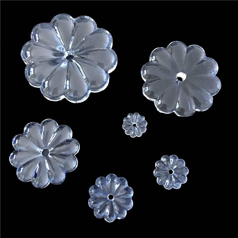 Chandelier Crystal Prisms Pendants 100pcs 16/18/20/22mm Clear R_osette Flower Bead Crystal Prisms Pendant Crystals Lighting Lamp Replacement Parts (Color : 25mm) - Image 3