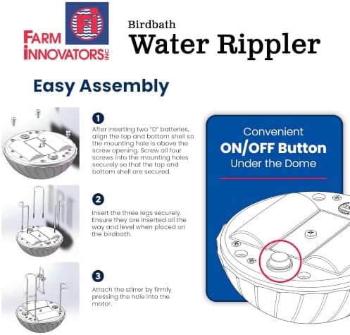 Farm Innovators WR-25 Birdbath Water Rippler Agitator, Attracts Birds - Image 4