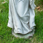 Grace4Joy Garden Angel Statue Outdoor Decor - 19.3 Inches Guardian Angel Resin Figurine with Flowers, Hand Painted Religious,Fairy Sculpture for Home Yard Patio Lawn Hallway - Image 5