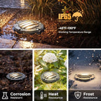 Gardencoin Brass Low Voltage Landscape Well Lights (5" Cover, 5.5" Tall), 12V LED Wired In-Ground Outdoor Up Lighting Fixture Waterproof, Adjustable Beam Direction Base, Without MR16 Bulb (12 Pack) - Image 6