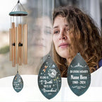 Sympathy Wind Chimes, Personalized Memorial Wind Chimes for Loss of Loved Ones, in Loving Memory of Dad/Mom, Dandelion Memorial Gifts for Funeral 36inch - Image 2