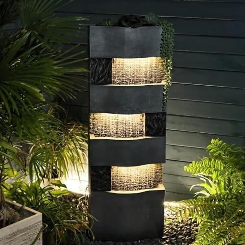 Sunlinua 40H Modern Indoor/Outdoor Water Fountain with 4 Tiers - Image 6