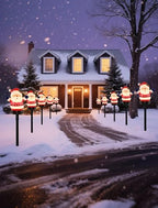 10.5FT Christmas Pathway Lights, 5PK LED Welcome Santa Yard Stake Lights - Image 5