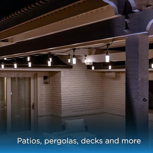 Enbrighten Modern Outdoor String Lights, 48ft, 24 Bulbs, White Light Only - Image 2