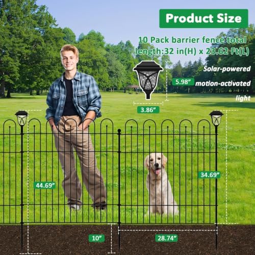 Garden Fence Animal Barrier, 10 Panels No Dig Dog Fence Outdoor - Image 2