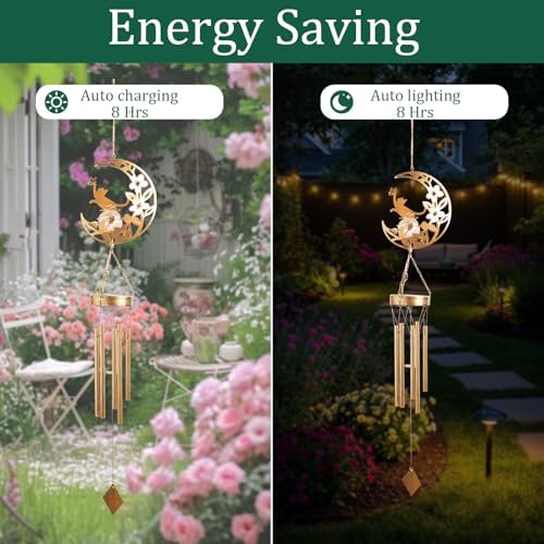 Cat Memories Wind Chime for Outdoor - Moon Design, Handcrafted Aluminum Wind Chimes for Garden Decor, Soothing Wind Bells for Porch/Patio, Perfect Housewarming/Birthday Gift for Women & Cat Owners - Image 6