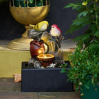 TERESA'S COLLECTIONS Tabletop Water Fountain Bird LED Pump Indoor 9.4“ by TERESASCOLLECTIONS