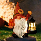 Fall Gnome Decoration Garden Statues with Pumpkin Solar Sunflower Gnomes by WONDHOME