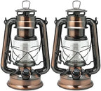 YAKii LED Vintage Lantern Metal Hanging Hurricane 12 LED Dimmer Switch Warm White Battery Operated Power Outage Indoor Camping Lighting Outdoor Brooklyn (Copper 2 Pack) by YAKii