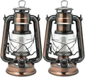 YAKii LED Vintage Lantern Metal Hanging Hurricane 12 LED Dimmer Switch Cold White Battery Operated Power Outage Indoor Camping Lighting Outdoor Brooklyn (Copper 2 Pack) by YAKii