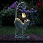 Halloween Decorations Gifts Outdoor Cat Garden Statues with Solar Lights, Home Decor Cat Figurines for Lawn,Patio,Balcony,Porch,Yard Art Ornament- Birthday Gifts for Women Grandma Sister by REYISO