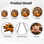 Hedgehog Pumpkin Fall Autumn Acrylic Suncatcher - Image 2