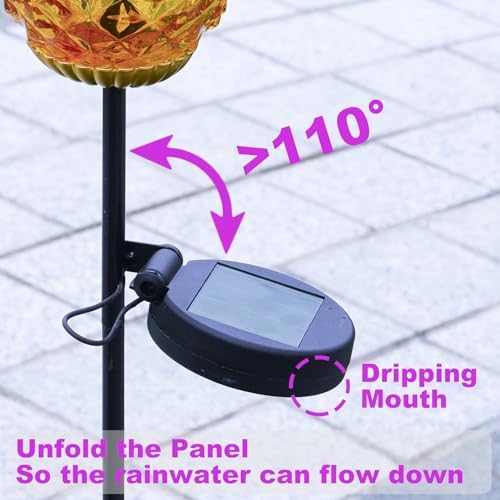 Solar Lanterns Outdoor Waterproof Glass Pineapple Garden Decor, Hanging Solar Stake Lights Yard Art, Outside Patio Decorations Gardening Birthday Gifts for Mom Grandma Women, 2 Pack - Image 5