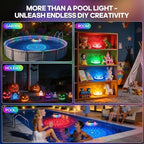 Solar Floating Pool Lights, 6.5in 3200mAh RGB Up and Down Color Changing - Image 6