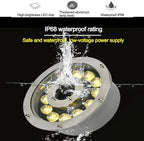 12/24V Submersible RGB Fountain Light - LED Swimming Pool Underwater Lamp, IP68 Waterproof Middle Hole Pond Lighting, Underwater Landscape Lamp with Remote Control(24w(12v)) - Image 4
