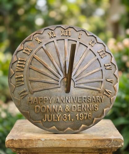 Personalized Bronze Sundial, Custom, Engraved Garden Decor, Wedding Keepsake, Outdoor Sundial (Antique Brown, 10 Inch) - Image 6