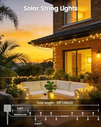 OZS 6 Pack 480 LED Solar String Lights Outdoor Waterproof, Warm White - Image 5