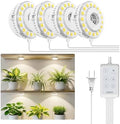 SANSI Puck Grow Lights for Indoor Plants, 20W 4-Head Plant Light with Timer by SANSI