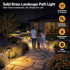 Gardenreet Brass Low Voltage Path Lights, 12V Landscaping Pathway Light IP65 Waterproof, Wired Walkway Lighting Outdoor, LED Bronze for Lawn Backyard with 3W 3000K Soft White G4 Bulb (12 Pack) - Image 2