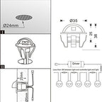 10 Pack Low Voltage Deck Lights kit, Φ1.38 Cold White LED Lighting Bronze - Image 3