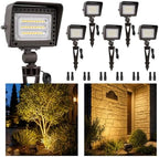 Gardenreet Low Voltage Landscape Lighting, 7W 12V LED Wall Washer Flood Lights 800LM Each, 2700K Warm White IP65 Aluminum, Angle Adjustable Wide Beam for Garden Bed, Shrub, Entryway, 6 Pack by Gardenreet