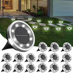 INCX 16Pack Solar Ground Lights Outdoor, 8 LED, IP65 Waterproof, Cold White by INCX