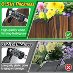 Rustic Pine Wood Garden Fence - 19.8ft Total Length (3pcs 6.6ft L*12in H) Easy to Install Sturdy Wooden Landscape Edging Border, No Fading Planter Fencing for Yard Flower Bed Lawns Pathway Tree - Image 2