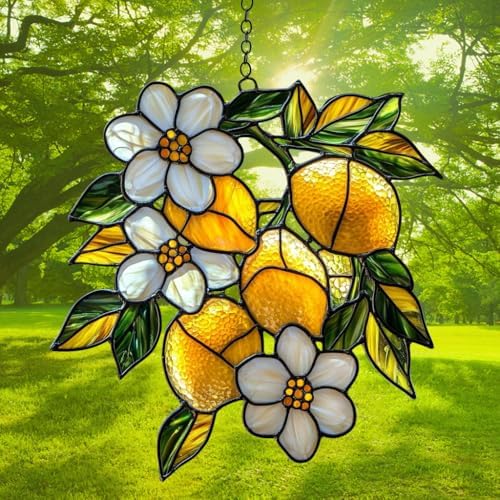 Lime Branch and Daisy Acrylic Suncatcher - Image 3