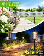 LETMY Solar Pathway Lights Outdoor, 12 Pack Bright Solar Lights Outdoor, IP65 Waterproof Auto On/Off Garden Lights Solar Powered Landscape Lighting for Yard Patio Walkway Driveway Pathway - Black - Image 3
