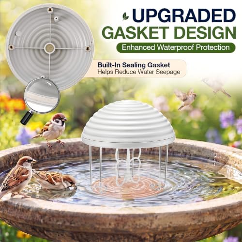 Bird Bath Water Agitator with 2 Round 99.99% Pure Copper Disk, Battery Powered Bird Bath Circulator, Quiet Waterproof Mover Keeps Water Fresh for All Season Use (Butterfly Paddle) - Image 4