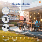 addlon 100FT Outdoor String Lights ST38 LED with APP Control Waterproof - Image 6
