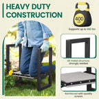 Garden Kneeler and Seat - Heavy Duty Folding Garden Stool with Handles, Stable Kneeling Device Bench Chair Gardening Tools Gifts for Women Men Seniors Gardeners Outdoor Weeding Planting - Image 6