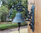Cast Iron Doorbell Dinner Bell Farmhouse Dinner Bell Outside Wall Mounted Doorbell, Front Door Shop Entrance Porch Antique Decorative Hanging Bell, Indoor Outdoor Pretty Wall Ornamental Hand Bell - Image 3