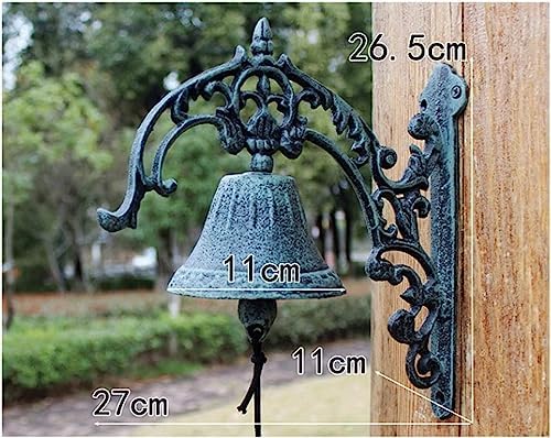 Cast Iron Doorbell Dinner Bell Farmhouse Dinner Bell Outside Wall Mounted Doorbell, Front Door Shop Entrance Porch Antique Decorative Hanging Bell, Indoor Outdoor Pretty Wall Ornamental Hand Bell - Image 3