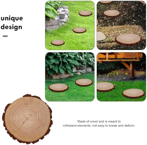 Garden Wooden Stepping Stones Outdoor 10.62X10.62X0.74In Wood Step for Backyard Decor Pathway Landscaping Decorative Garden Ornaments - Image 3