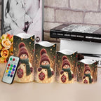Christmas Snowman Electric Flameless Candles Set of 4 - Image 4
