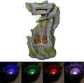 Alpine Corporation WIN1628 32" Outdoor Tree Bark Water Fountain with Color-Changing LED Lights, Cascading Waterfall Garden Fountain for Backyard, Patio & Outdoor Décor, Gray by Unknown