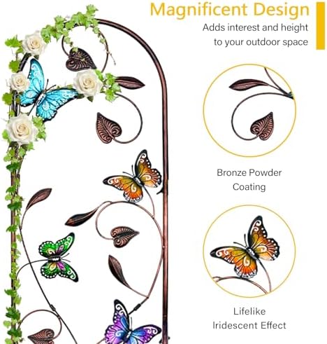 Aboxoo 2-Pack Butterfly Metal Garden Trellis, 60" Decorative Outdoor Fence - Image 3