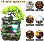 Rockery Stream Tabletop Fountain, Zen Meditation Indoor Waterfall Feature with Automatic Pump and Switch, Desktop Fountain for Home Office Bedroom Decoration (D) - Image 5